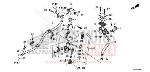 REAR BRAKE MASTER CYLINDER (CBR650FA) CBR650FAJ de 2018